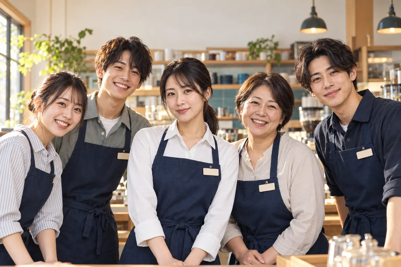 笑顔で並ぶ店舗スタッフ（イメージ）